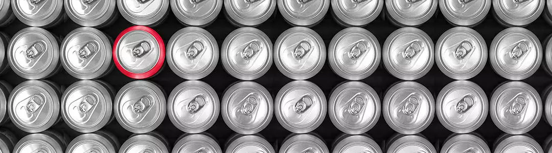  2021/10/me-too-cans-tops-1080.jpg 23559999 - aluminum drink cans and one red can  difference concept image