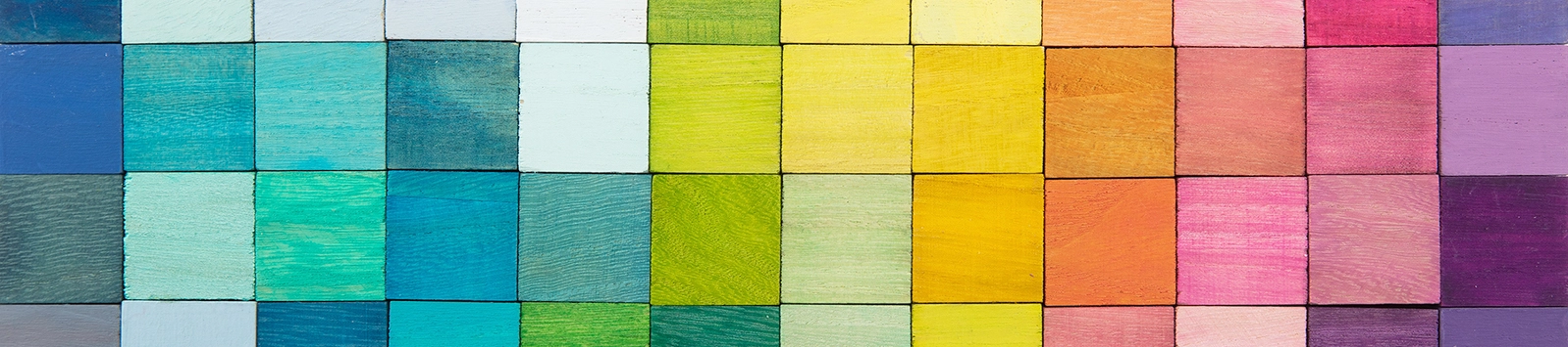 Grid of colorful wooden blocks