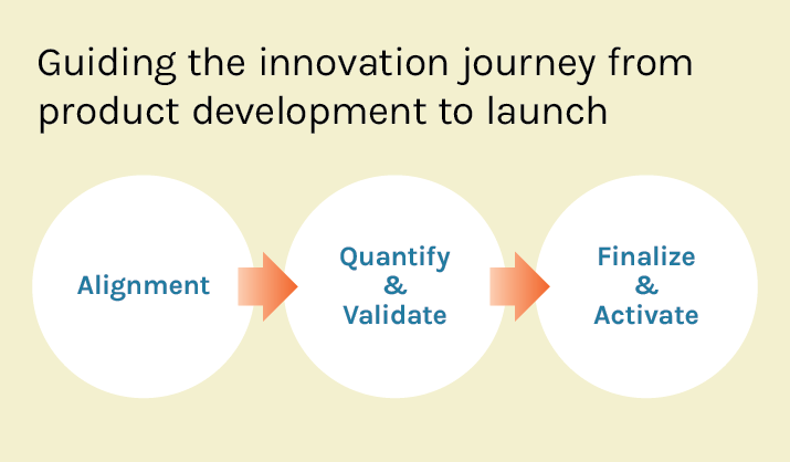 Diagram of 3 stages of the innovation journey