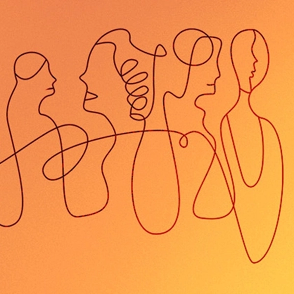 line drawing of connected people