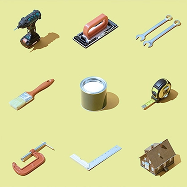 illustration of power tools