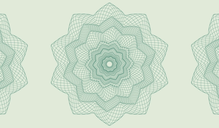 Rosette engraving from financial securities or currency