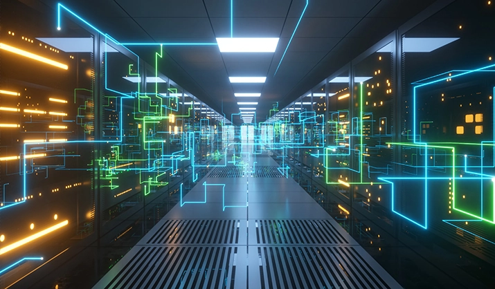 High speed digital lines 3d illustration