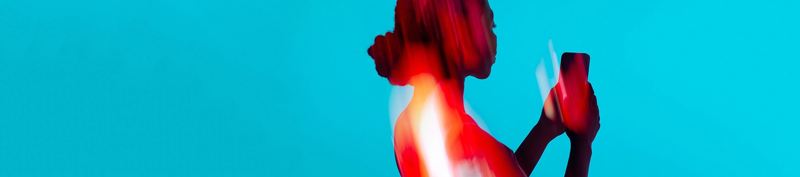 Photo illustration of a tech consumer using mobile device