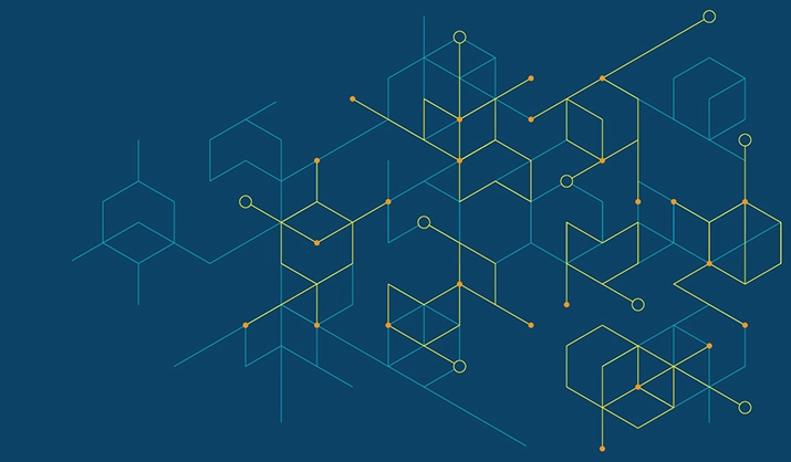 Illustration of cubes and movement, representing innovation